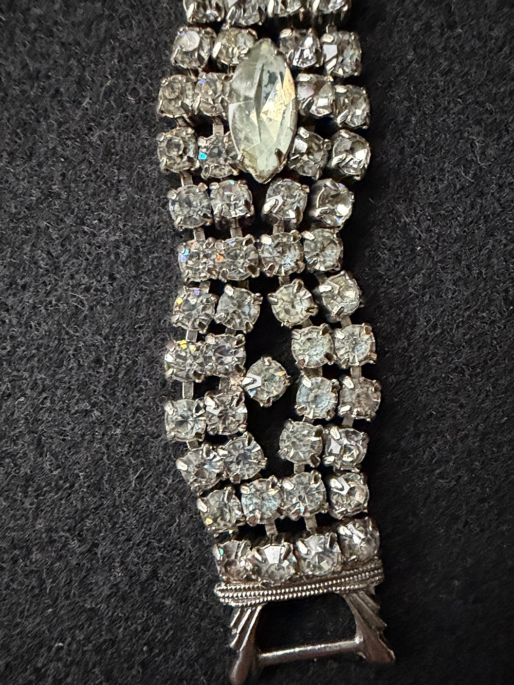Vintage Rhinestone Tennis Bracelet - Silver Tone - Picture 5 of 6